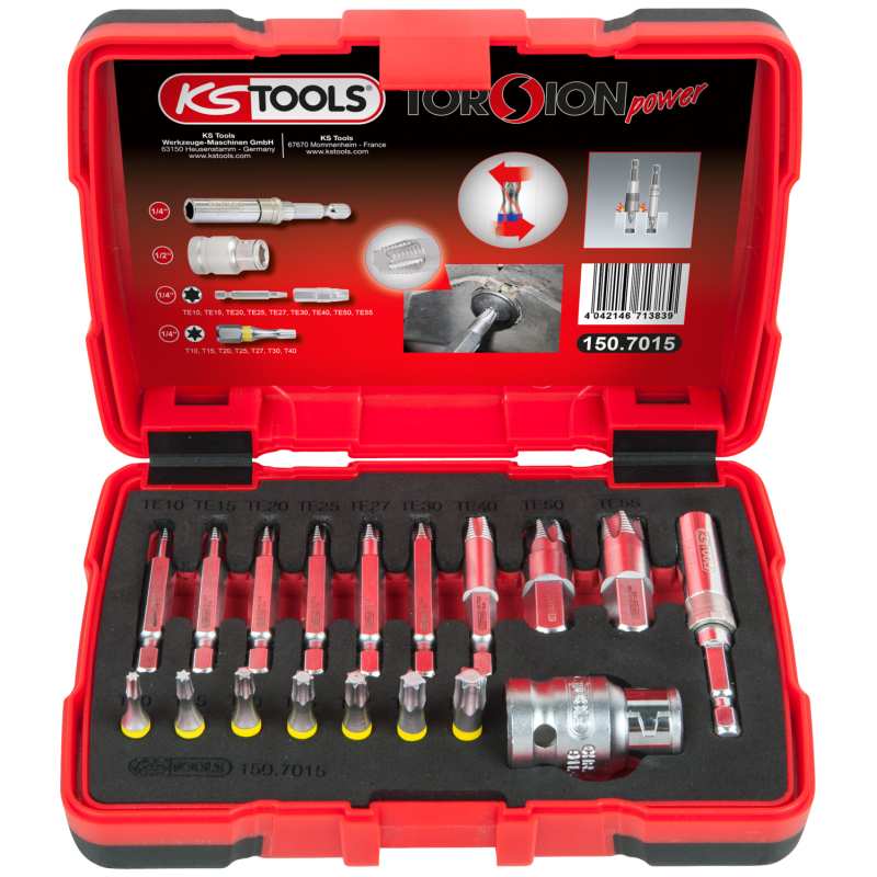 KS Tools 1/4" + 10 mm Torx-Schrauben-Ausdreher-Satz, 18-tlg. KS Tools 1/4" + 10 mm Torx-Schrauben-Ausdreher-Satz, 18-tlg.