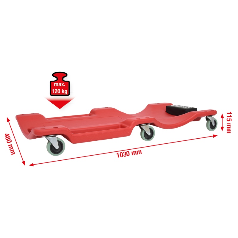 KS Tools Fahrbare Liege, L1030xB480xH115mm KS Tools Fahrbare Liege, L1030xB480xH115mm