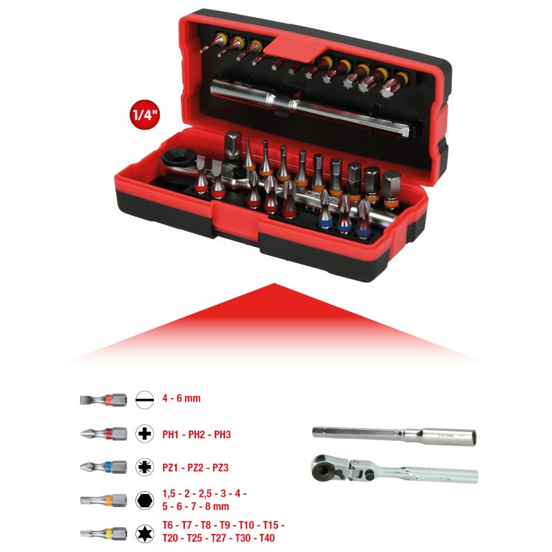 KS Tools 1/4" Bit-Satz, 31-tlg. KS Tools 1/4" Bit-Satz, 31-tlg.