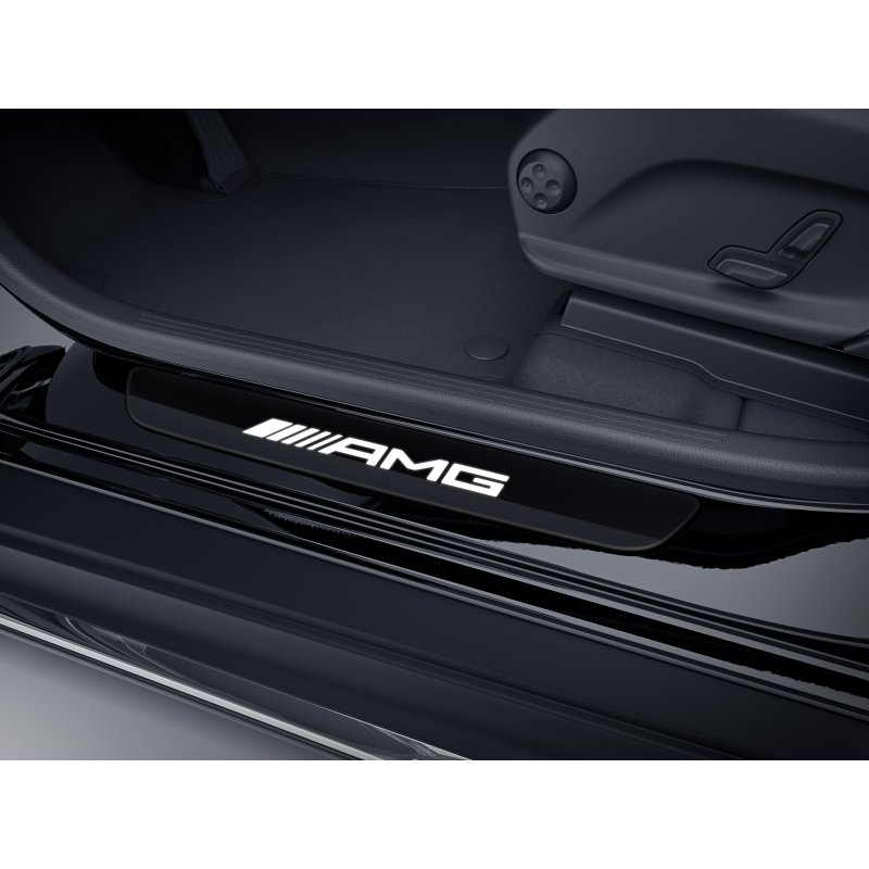 Mercedes-Benz AMG Einstiegsleiste, beleuchtet, vorne, Wechselcover, AMG Schriftzug, EQC, GLC Mercedes-Benz AMG Einstiegsleiste, beleuchtet, vorne, Wechselcover, AMG Schriftzug, EQC, GLC