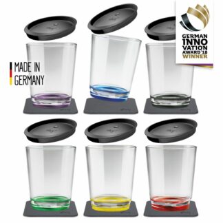 Silwy Magnet-Kunststoff Trinkbecher (6er-Set+Deckel), Multicolour Silwy Magnet-Kunststoff Trinkbecher (6er-Set+Deckel), Multicolour