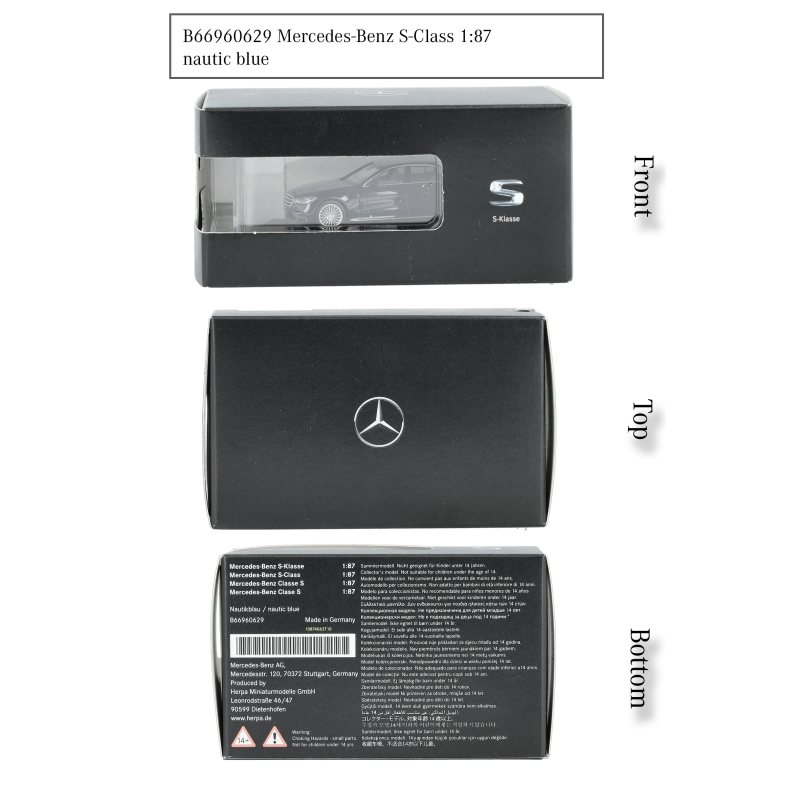 Mercedes-Benz S-Klasse Modellauto AMG Line, Maßstab 1:87 Mercedes-Benz S-Klasse Modellauto AMG Line, Maßstab 1:87