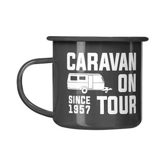 ERIBA Emaille Tasse "Caravan since 1957"