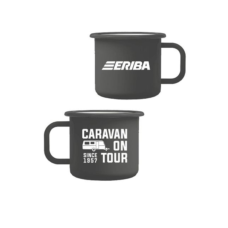 ERIBA Emaille Tasse "Caravan since 1957" ERIBA Emaille Tasse "Caravan since 1957"