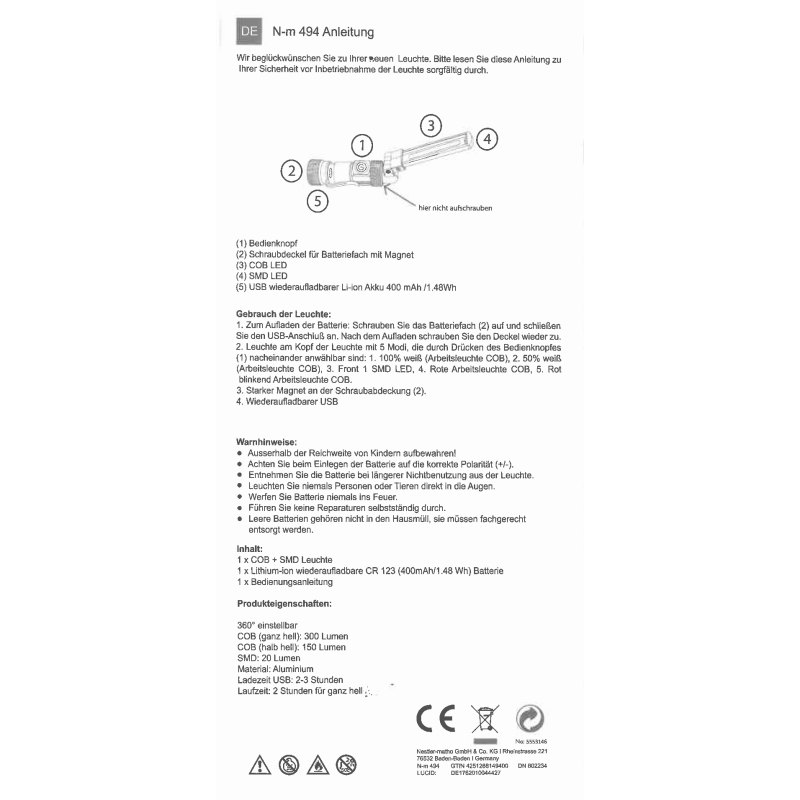 Paul LED-Arbeitslampe Paul LED-Arbeitslampe