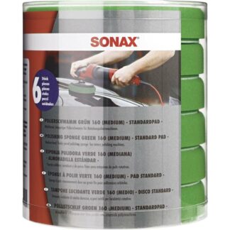 SONAX 04938410 PolierSchwamm grün 160 (medium) - Six-Pack- 6 Stück SONAX 04938410 PolierSchwamm grün 160 (medium) - Six-Pack- 6 Stück