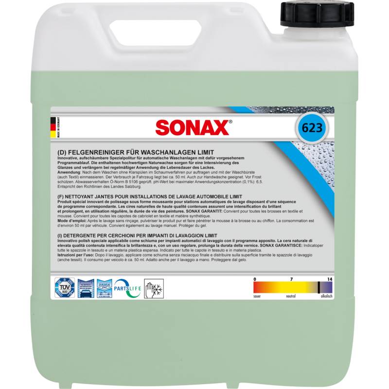 SONAX 06236000 FelgenReiniger für Waschanlagen säurefrei 10 l SONAX 06236000 FelgenReiniger für Waschanlagen säurefrei 10 l