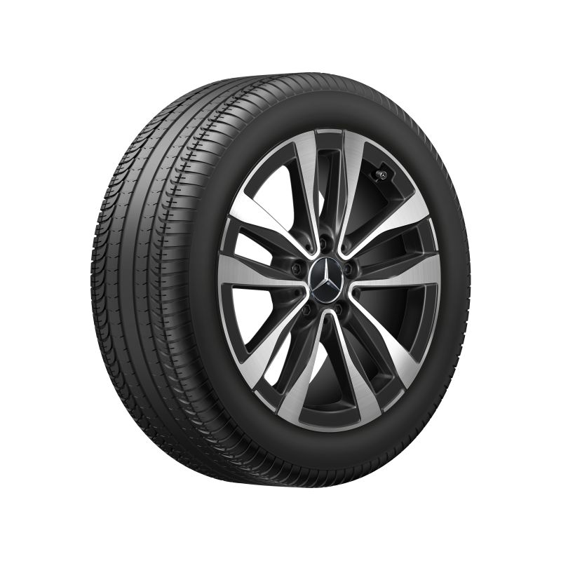 Mercedes-Benz Aktions Sommerkomplettrad einzeln, 17 Zoll, C-Klasse 206 Hybrid, 5-Doppelspeichen-Design, Mischbereifung Mercedes-Benz Aktions Sommerkomplettrad einzeln, 17 Zoll, C-Klasse 206 Hybrid, 5-Doppelspeichen-Design, Mischbereifung