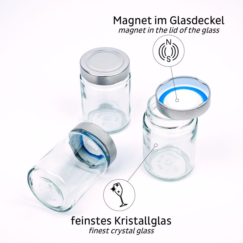Silwy Feinkost-Magnetgläser BLACK & CLASSY 192 ml Silwy Feinkost-Magnetgläser BLACK & CLASSY 192 ml