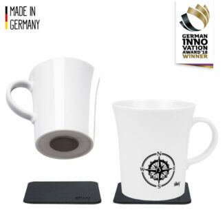 Silwy® Porzellan Magnet-Henkel-Tassen REISELUST (Pad in BLACK) Silwy® Porzellan Magnet-Henkel-Tassen REISELUST (Pad in BLACK)