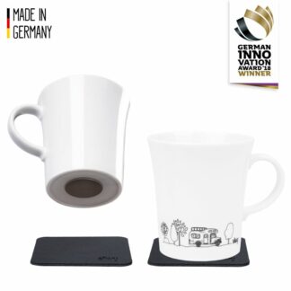 Silwy® Porzellan Magnet-Henkel-Tassen Camping (Pad in BLACK) Silwy® Porzellan Magnet-Henkel-Tassen Camping (Pad in BLACK)
