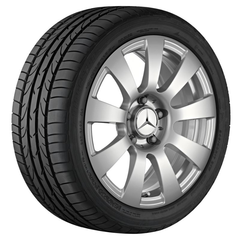 Alufelge Mercedes-Benz, E-KLasse und SLK-SLC, 16 Zoll, 9-Speichen-Design Alufelge Mercedes-Benz, E-KLasse und SLK-SLC, 16 Zoll, 9-Speichen-Design